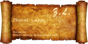 Zborai Lajos névjegykártya